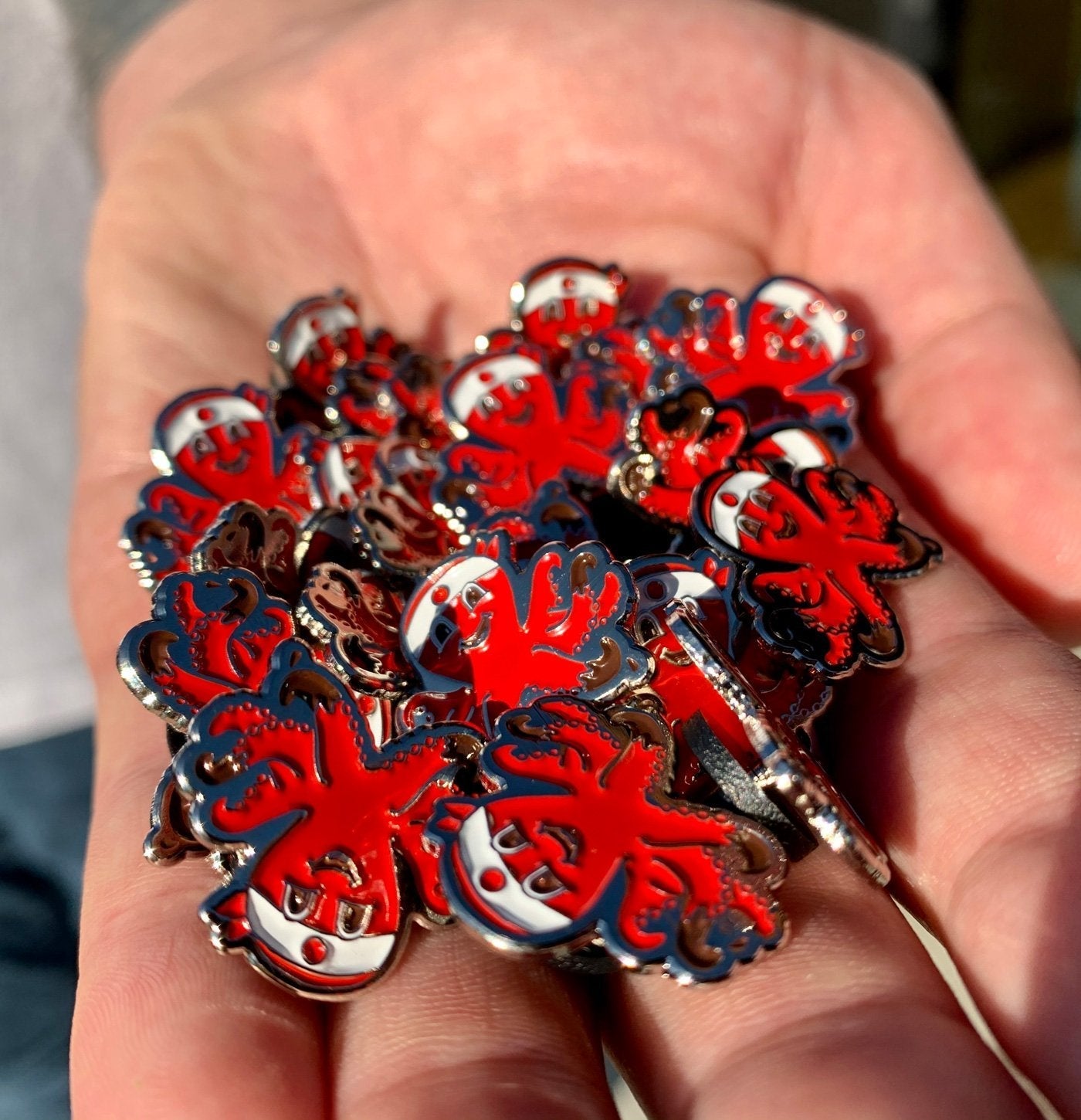 Red Octo Pin F2